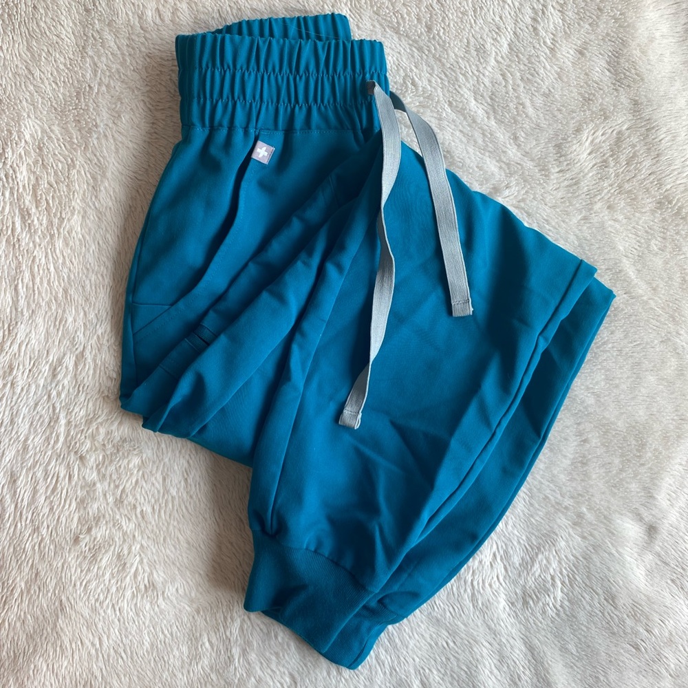 FIGS High Waisted Zamora Joggers xxs/p in Pacific Blue